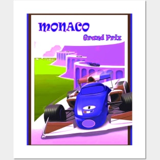 Monaco Grand Prix  Automobile Racing Abstract Advertising Print Posters and Art